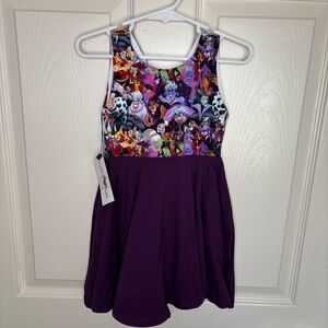 Malia And Kai Disney Villains Dress Purple Tank Twirl Dress Size 3 NWT